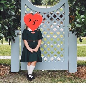 Janie & Jack Hunter green kids holiday sweater dress side 6